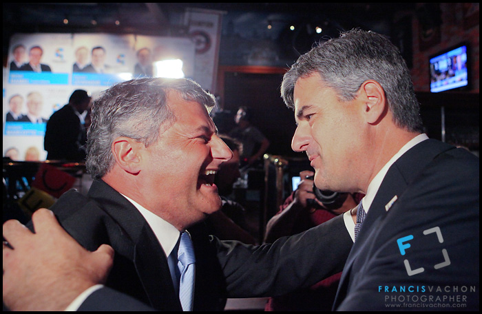 Voting-quebec-city-06 Gerard Deltell, left, and Eric Caire
