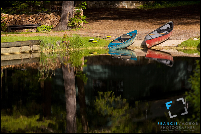 Canoes on Sebago Lake